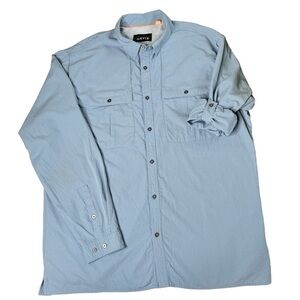 NWOT ORVIS Blue Trout Bum Open Air Caster Vented Fishing Shirt Men's Size XLTall